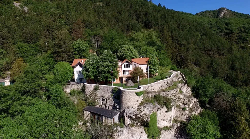 Aerial view of the house of the ramparts museum promenade worthy of the baths