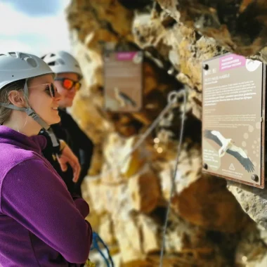 Educational panels on the theme of birds on the route of the nine-hour rock via ferrata