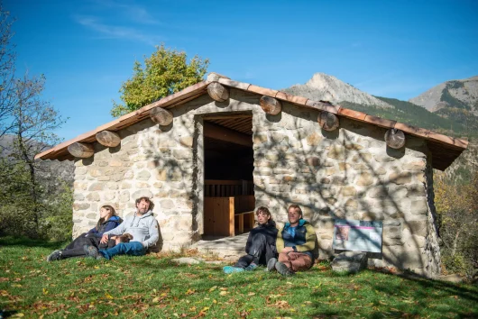 Nap break in front of the Esclangon art refuge