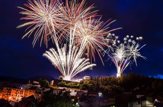 Fireworks from Fort Vauban for the Seyne les Alpes festival